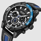 MEGIR Men’s Watch – Waterproof Sport Chronograph with Leather Strap