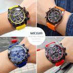 MEGIR – Men’s Sport Watch with Silicone Strap and Chronogra