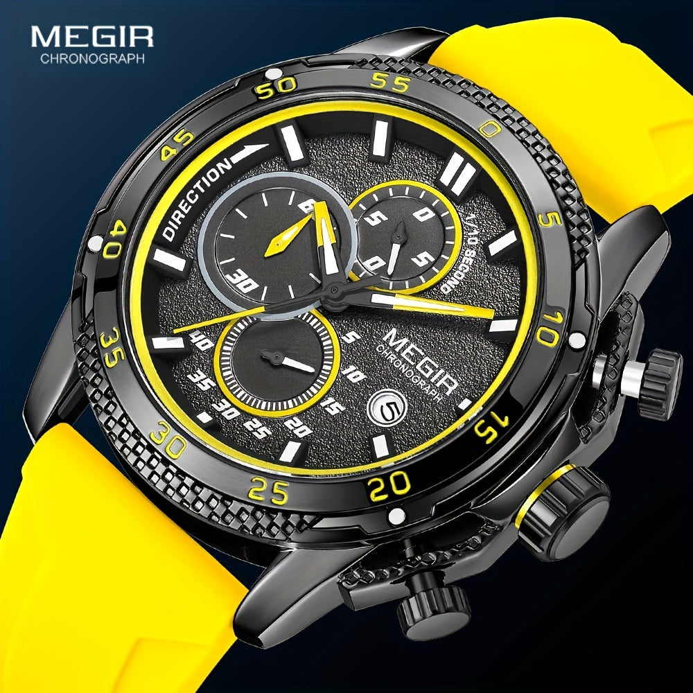 MEGIR – Men’s Sport Watch with Silicone Strap and Chronogra