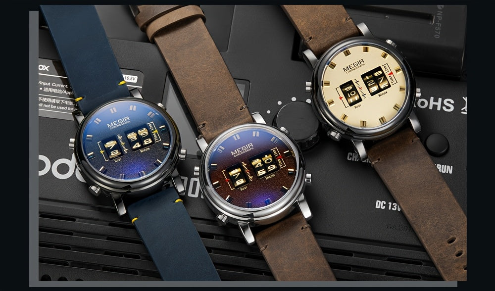 MEGIR Herren-Digitaluhr – Quarz mit Edelstahlarmband und vielseitigem Design