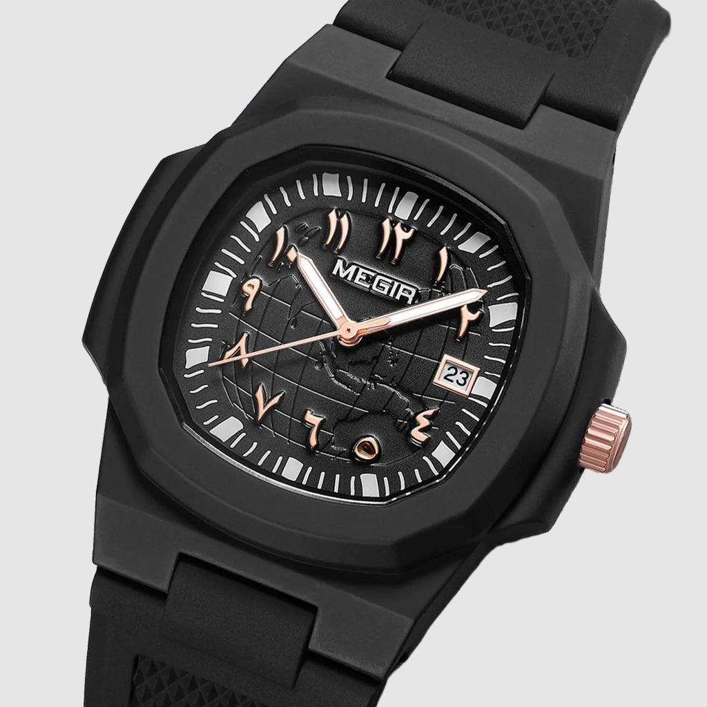 MEGIR 8119 Men's Sport Quartz Watch with Silicone Strap and Water Resistance