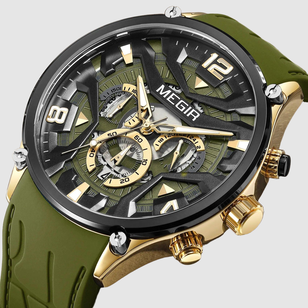 MEGIR – Men’s Military 2222 Quartz Watch with Chronograph and Silicone Strap