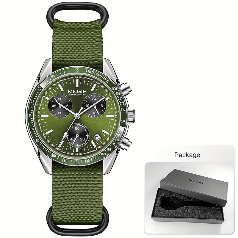 MEGIR Men’s Casual Watch 7790 with Canvas Strap