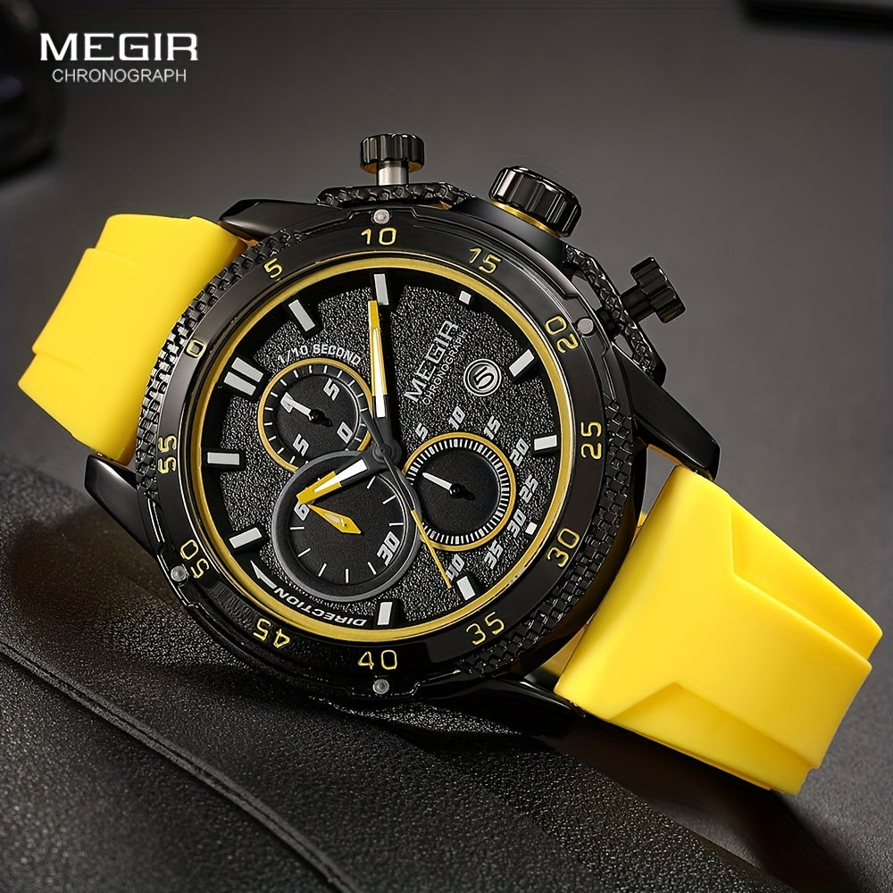 MEGIR – Men’s Sport Watch with Silicone Strap and Chronogra