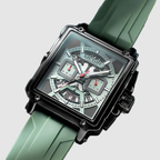 MEGIR – Herren-Quadratuhr 6789 mit blauem Silikonarmband und Chronograph