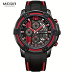 Men’s Sport Quartz Watch with Silicone Strap – Chronograph