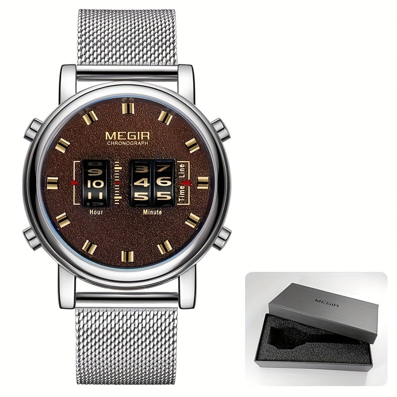 MEGIR Herren-Digitaluhr – Quarz mit Edelstahlarmband und vielseitigem Design