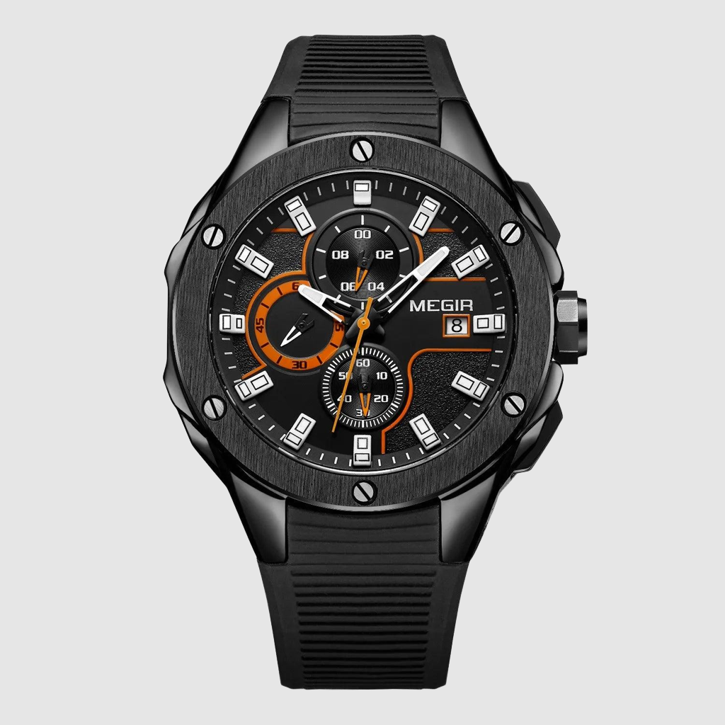 MEGIR Herren-Militäruhr – Wasserdichter Chronograph mit Silikonarmband 