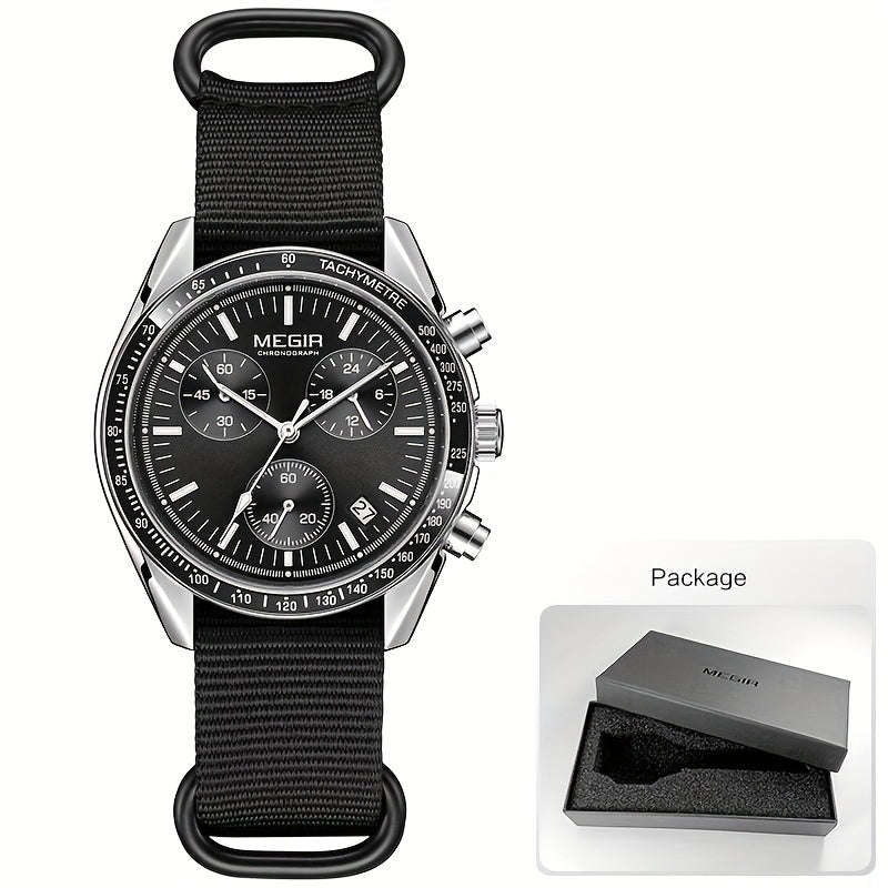 MEGIR Men’s Casual Watch 7790 with Canvas Strap