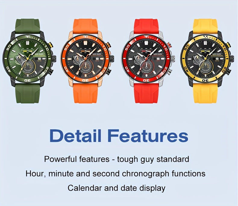 Megir Men's Sports 3678 Watch with Chronograph
