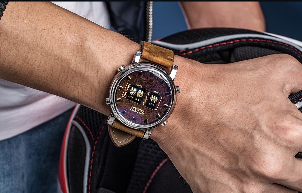 MEGIR Herren-Digitaluhr – Quarz mit Edelstahlarmband und vielseitigem Design