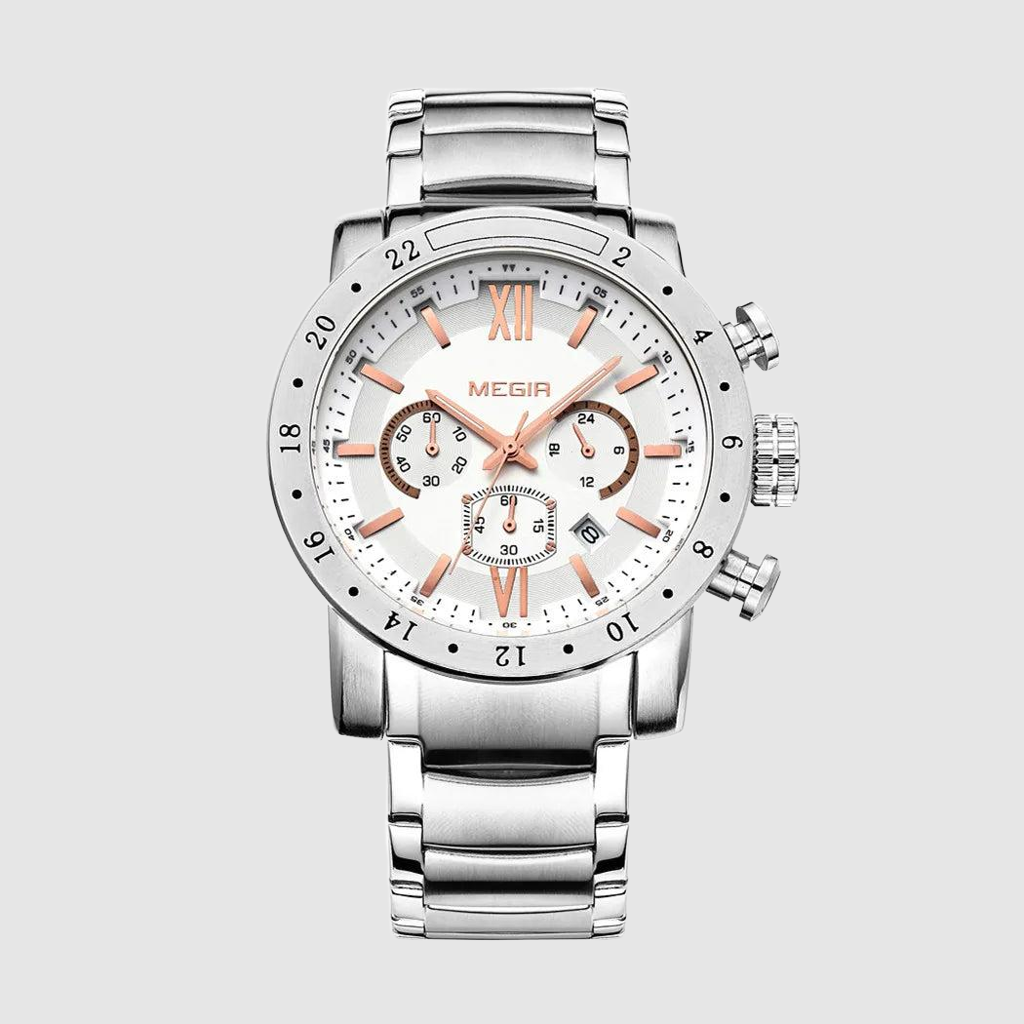 MEGIR Men’s Luxury Watch – Stainless Steel Chronograph with Water Resistance