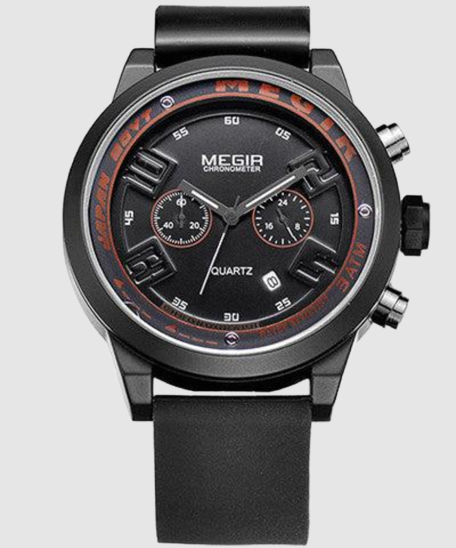 MEGIR ChronoSport 45 – Men’s Quartz Sport Chronograph with Rubber Strap