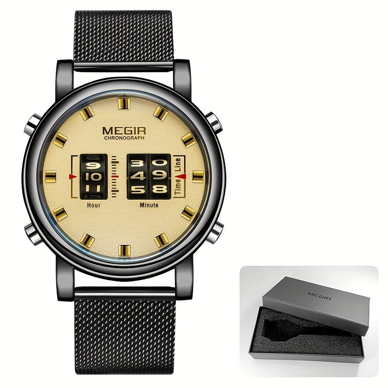 MEGIR Herren-Digitaluhr – Quarz mit Edelstahlarmband und vielseitigem Design