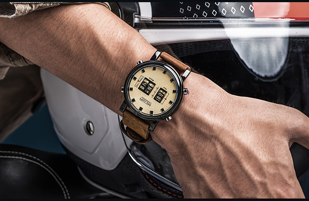 MEGIR Herren-Digitaluhr – Quarz mit Edelstahlarmband und vielseitigem Design