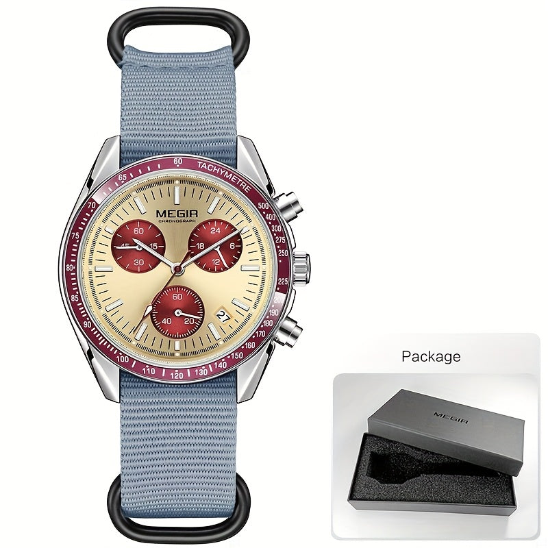 MEGIR Men’s Casual Watch 7790 with Canvas Strap