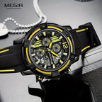 Men’s Sport Quartz Watch with Silicone Strap – Chronograph