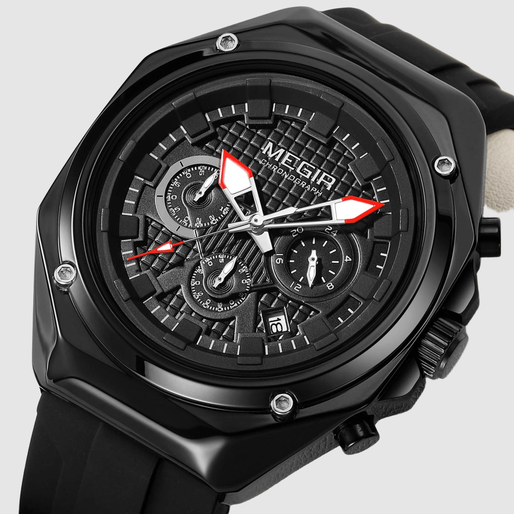 Men’s Military 8138 Watch – Chronograph with Silicone Strap