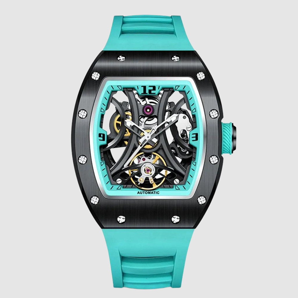 Automatic SteelSport Skeleton Watch – Men’s Mechanical with Silicone Strap