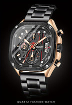 MEGIR Herren-Quarzuhr mit quadratischem Zifferblatt und 3 ATM Chronograph