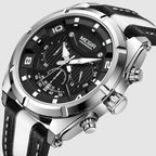 MEGIR Men’s Wrist 2076 Watch – Chronograph with Leather Strap