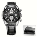 MEGIR 220G Men’s Chronograph Watch with Japanese Movement and Leather Strap