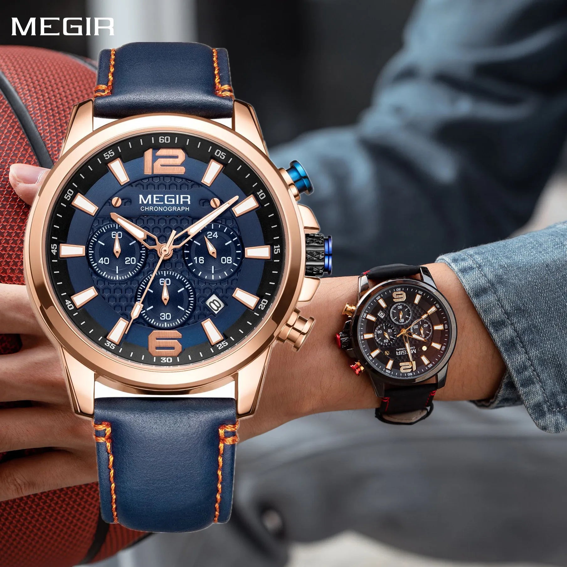 MEGIR – Men’s Luxury Casual Watch with Chronograph & Luminous Display