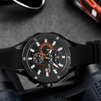 MEGIR Herren-Militäruhr – Wasserdichter Chronograph mit Silikonarmband 