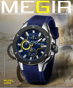 MEGIR Herren-Militäruhr – Wasserdichter Chronograph mit Silikonarmband 