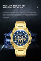 Megir LuminousSteel – Men's Stainless Steel Chronograph Watch