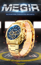 Megir LuminousSteel – Men's Stainless Steel Chronograph Watch