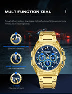 Megir LuminousSteel – Men's Stainless Steel Chronograph Watch