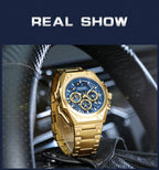 Megir LuminousSteel – Men's Stainless Steel Chronograph Watch