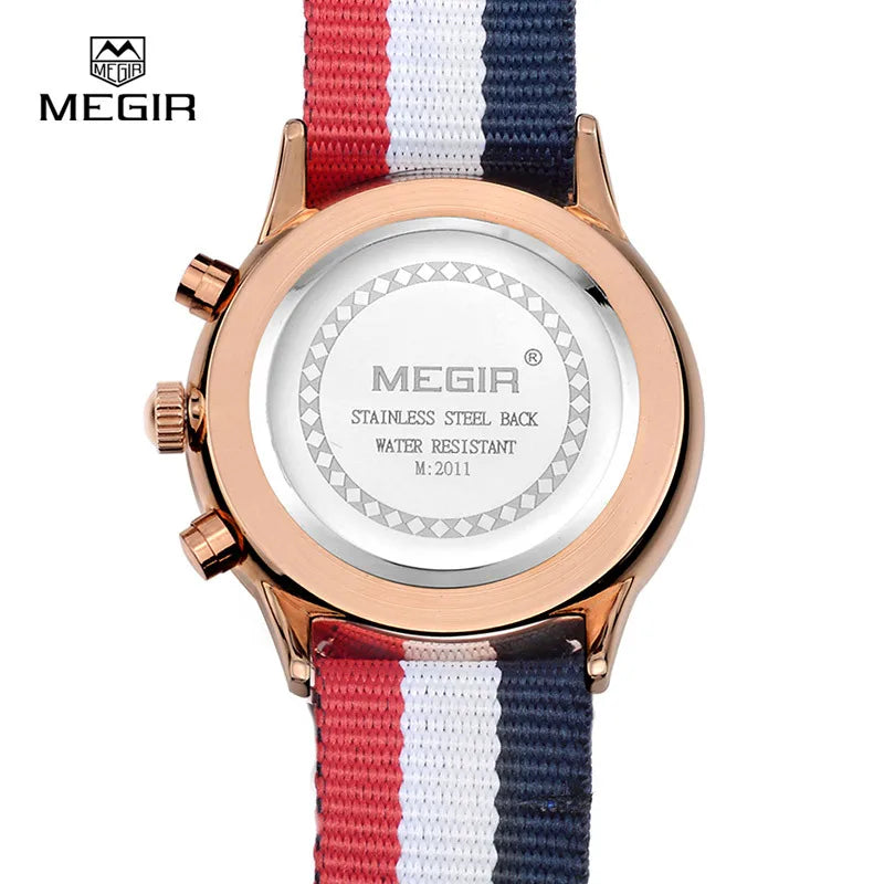 MEGIR Herren-Armbanduhr im Militär- und Freizeitstil mit Chronograph und Wasserdichtigkeit