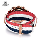 MEGIR Herren-Armbanduhr im Militär- und Freizeitstil mit Chronograph und Wasserdichtigkeit