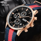 MEGIR Herren-Armbanduhr im Militär- und Freizeitstil mit Chronograph und Wasserdichtigkeit