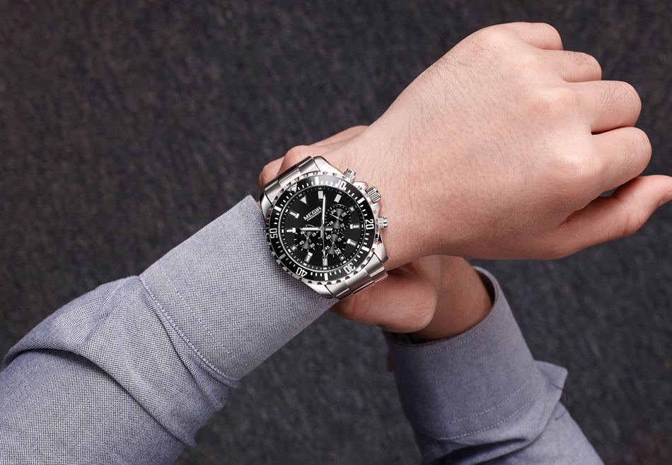 MEGIR NightMaster 2064 Men’s Watch – Stainless Steel Chronograph
