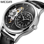 Megir Men's Watch – Tourbillon Design with Leather Strap