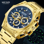 Megir LuminousSteel – Men's Stainless Steel Chronograph Watch