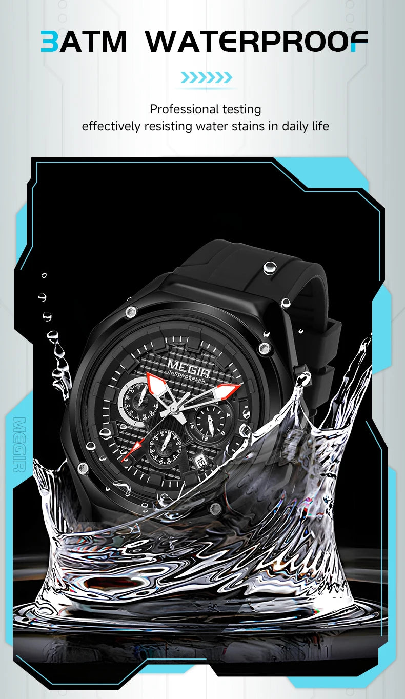 Men’s Military 8138 Watch – Chronograph with Silicone Strap