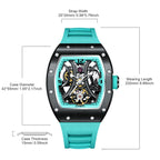 Automatic SteelSport Skeleton Watch – Men’s Mechanical with Silicone Strap