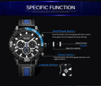 MEGIR Men’s Watch – Waterproof Sport Chronograph with Leather Strap