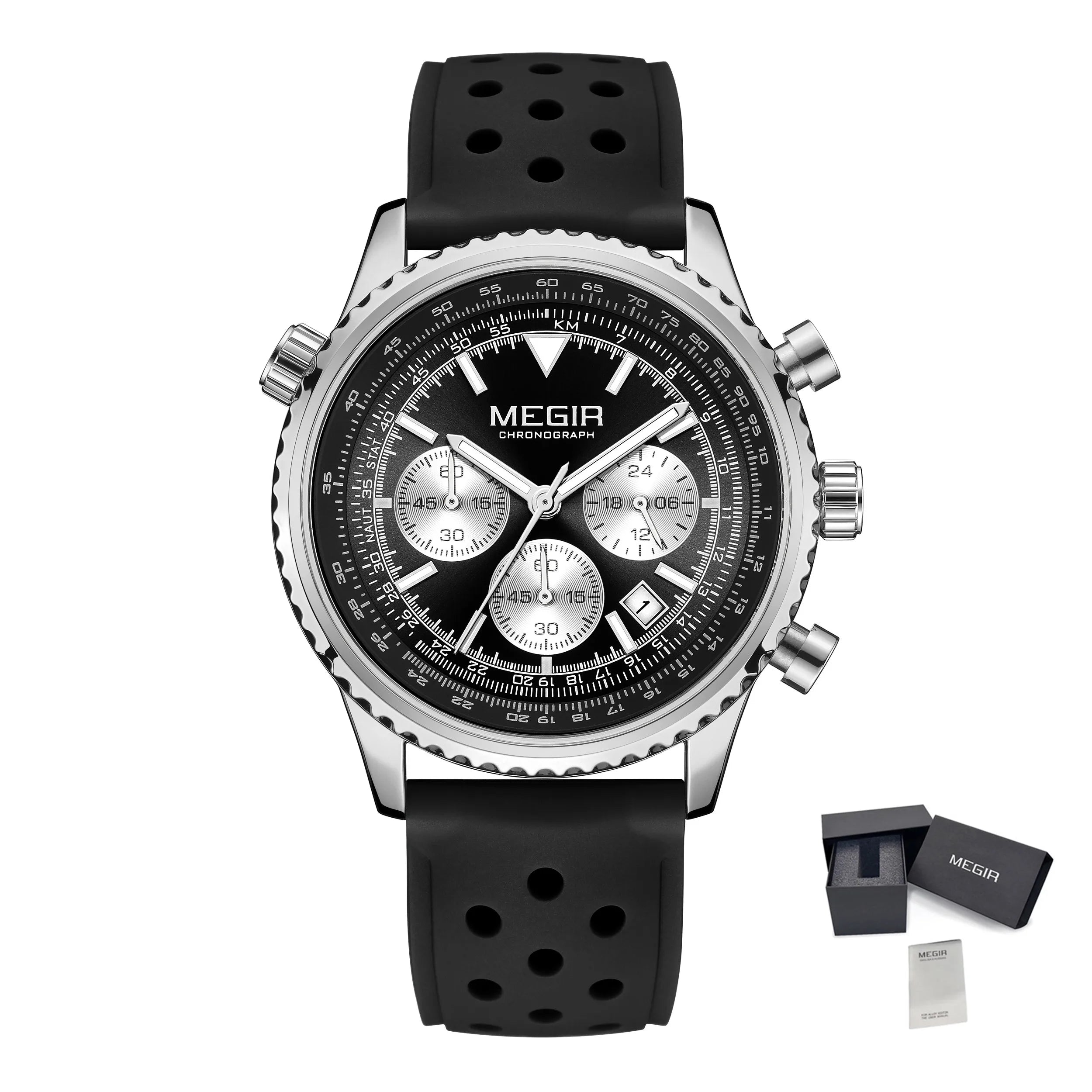MEGIR – Men’s Military 2276 Watch with Silicone Strap and Chronograph