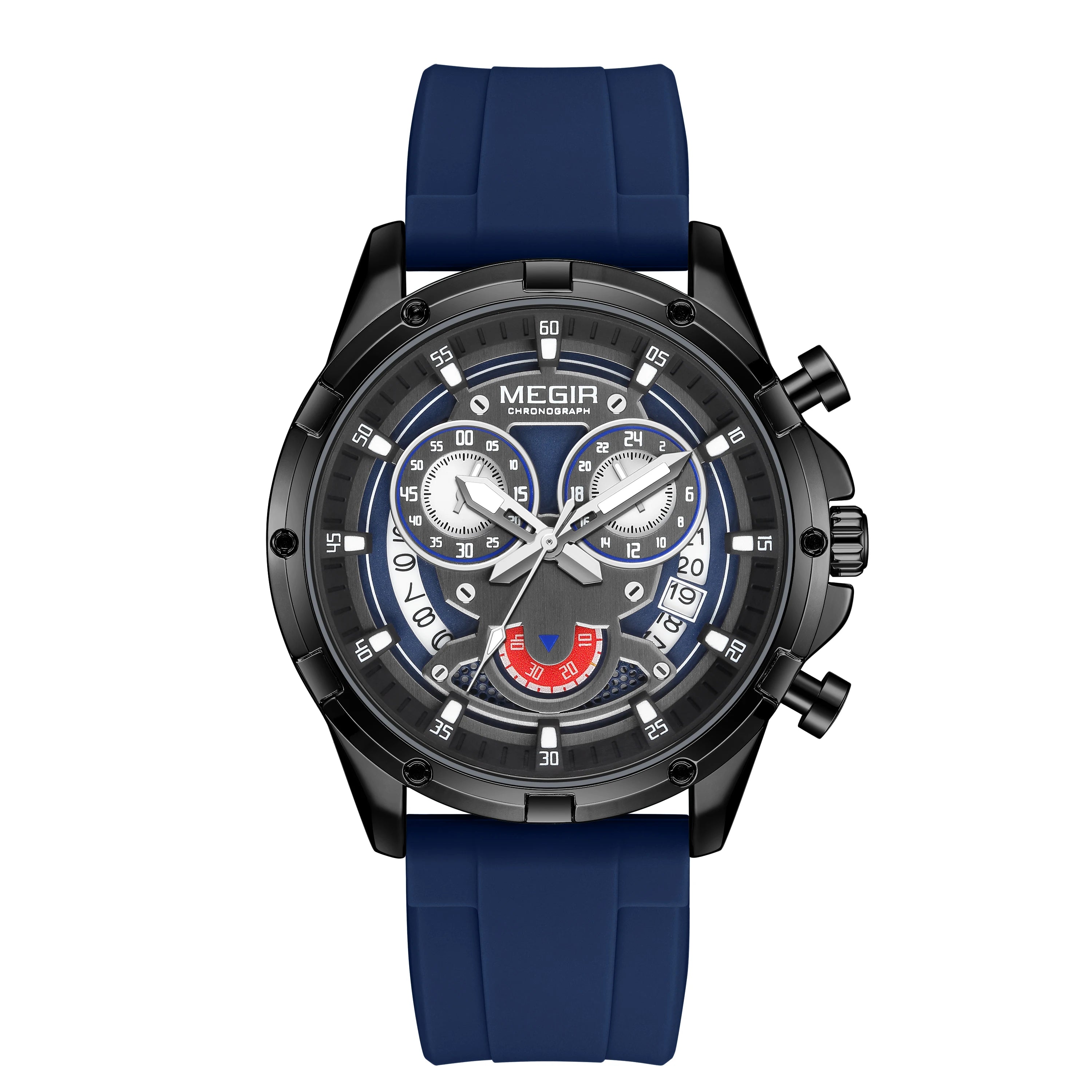 Megir AquaGlow – Men's Chronograph Watch in Silicone