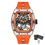 MEGIR Herren-Automatik-Sportuhr mit Hardlex-Glas und Skelett-Design