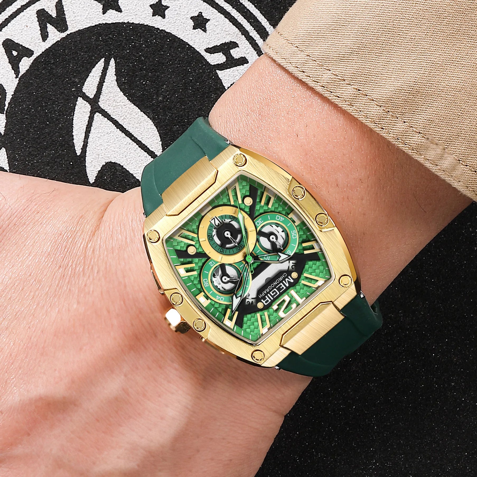 MEGIR Men’s Watch – Waterproof Sport Chronograph with Large Dial