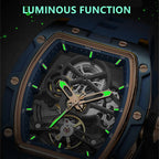 MEGIR 2242 Men’s Automatic Watch with Skeleton Design and Silicone Strap