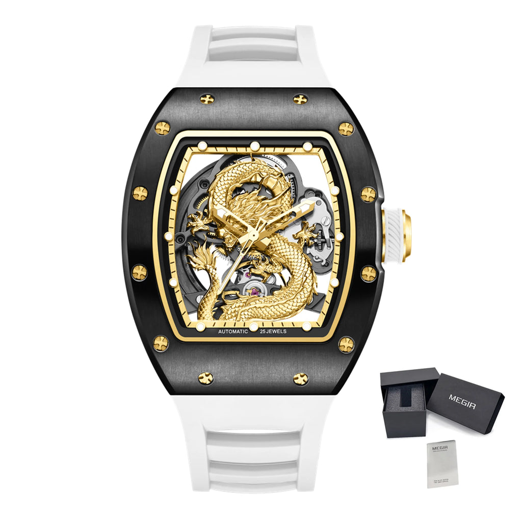 MEGIR Vision Automatic – Luxus-Herrenuhr mit skelettiertem Zifferblatt