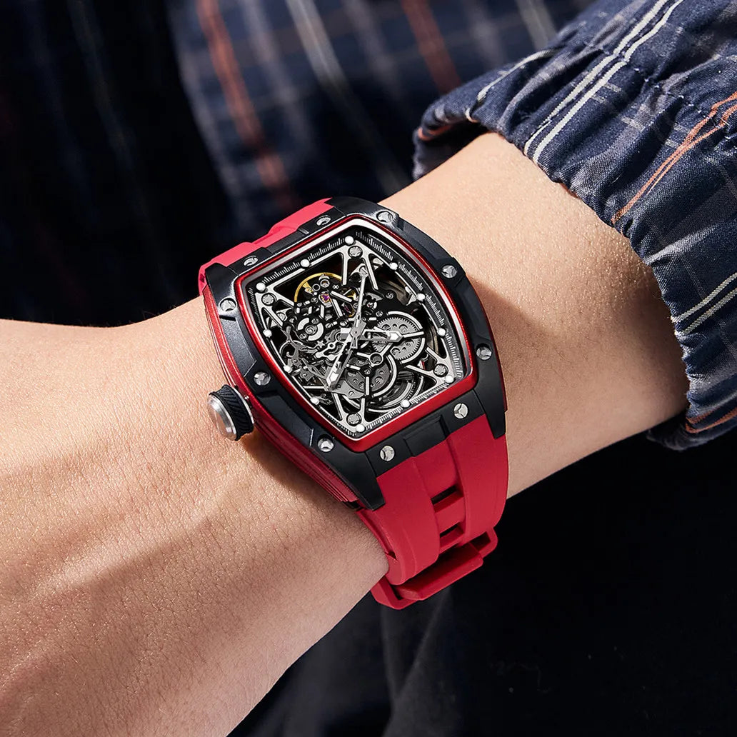 Men’s Automatic Sport Watch 9198-3 with Silicone Strap