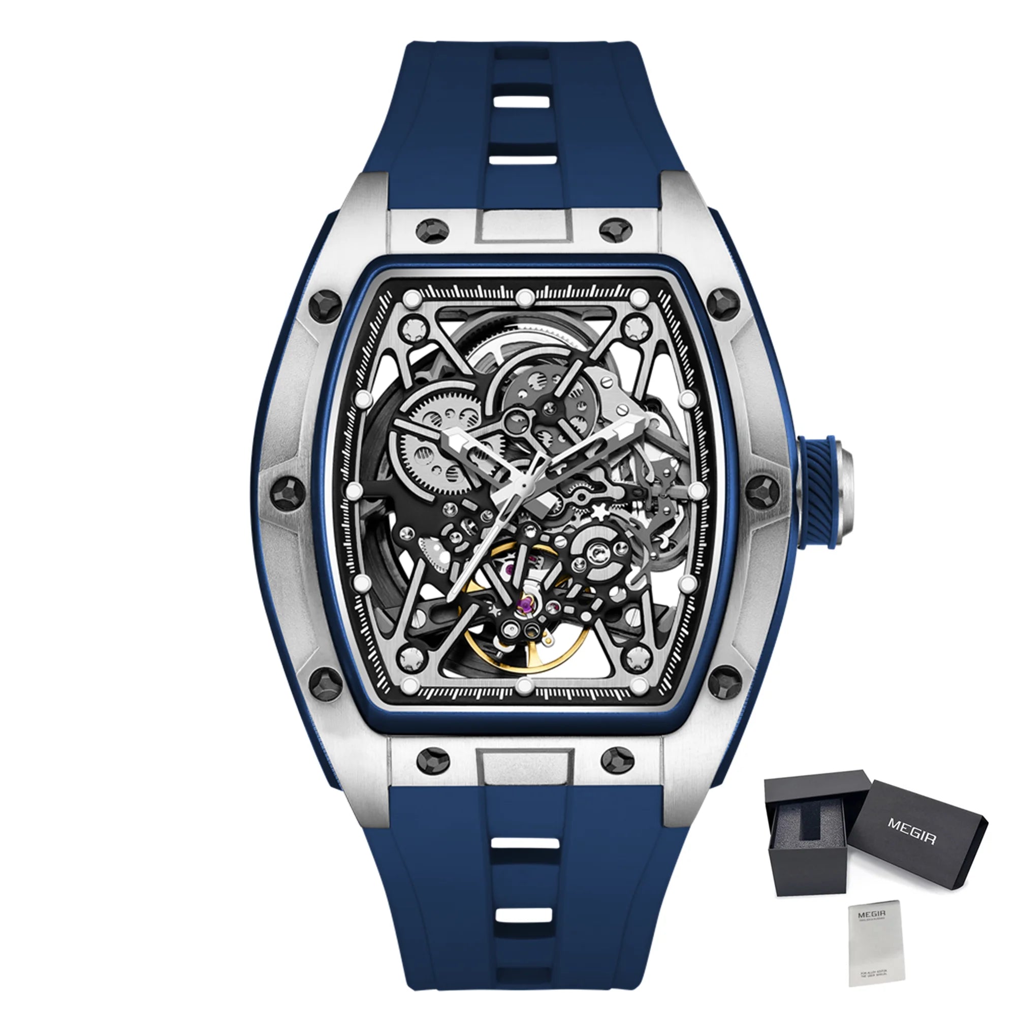 Men’s Automatic Sport Watch 9198-3 with Silicone Strap